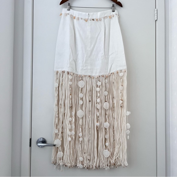 NWOT Zimmermann Postcard fringed white linen seashell skirt 3 - Picture 5 of 16